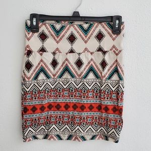 Tribe Print Bodycon Skirt